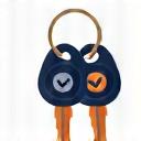 Icon representing car keys and a checkmark.