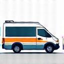 Icon representing a mobile service van.