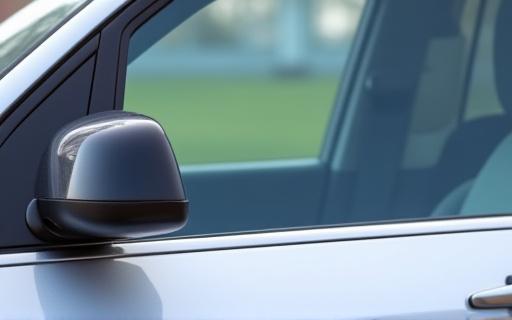 Clean side window of a car after a professional glass replacement.